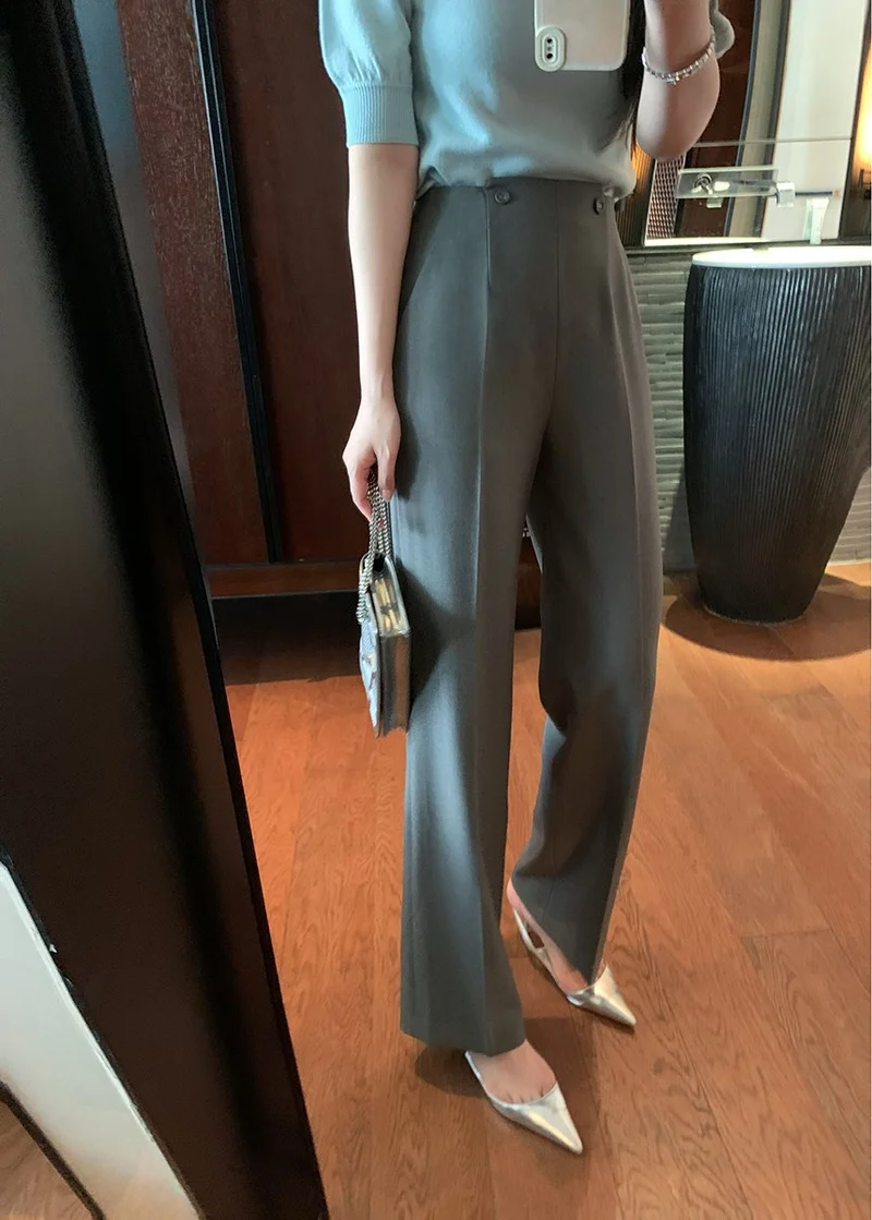 Damen Elegante und hoch taillierte Anzughose Nord Taschen
