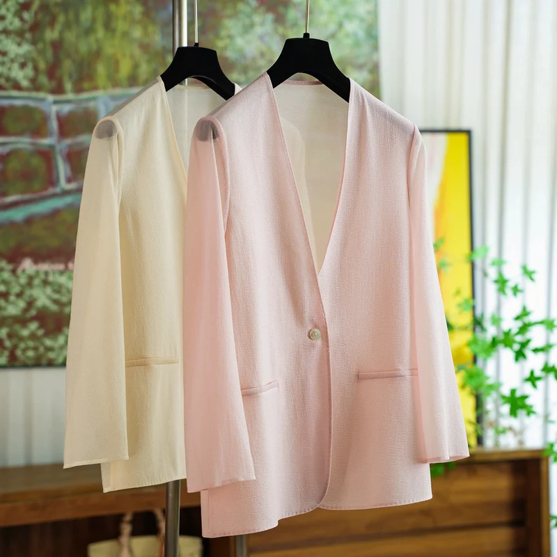 Damen Eleganter Blazer mit V-Ausschnitt Nord Taschen