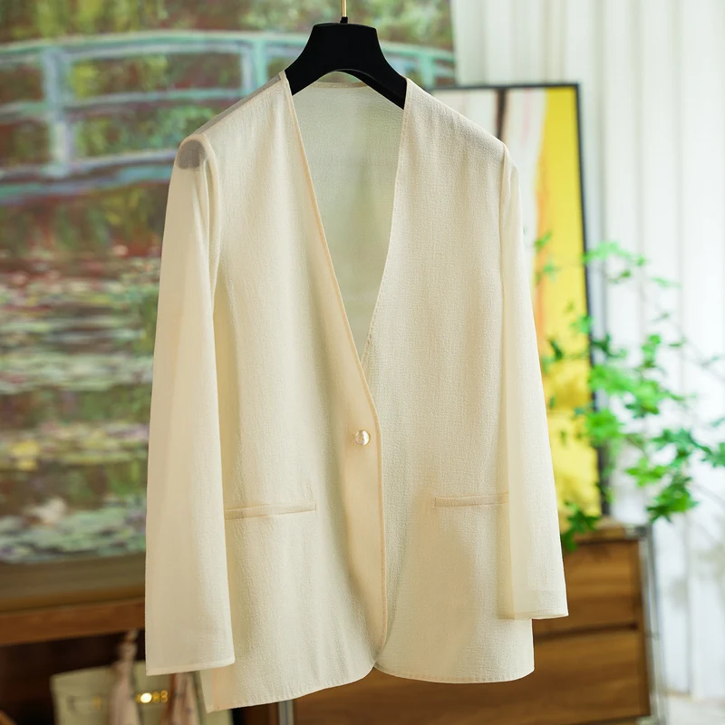Damen Eleganter Blazer mit V-Ausschnitt Nord Taschen