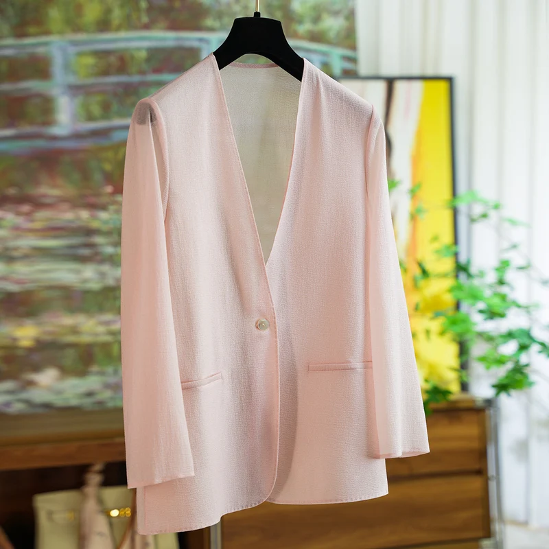 Damen Eleganter Blazer mit V-Ausschnitt Nord Taschen