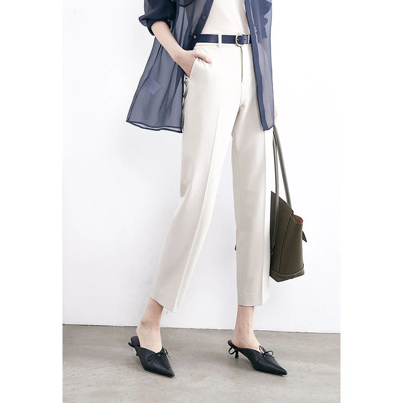 Damen Elegante Hochtaillierte Anzughose Nord Taschen