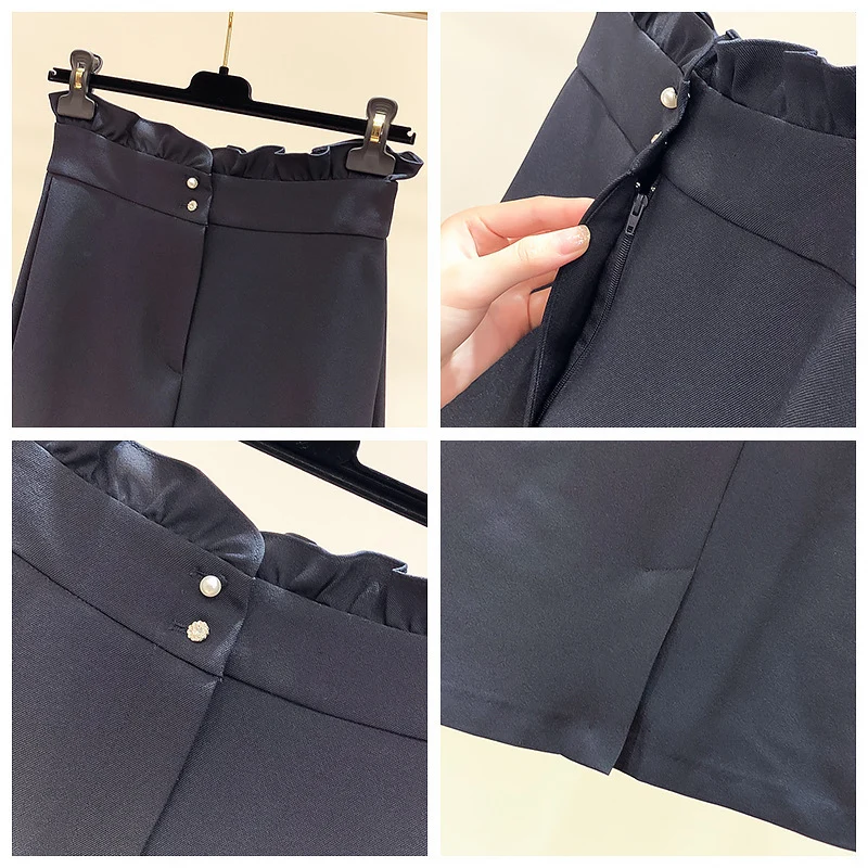 Damen Eleganter Midi-Rock mit Falten-Design Nord Taschen