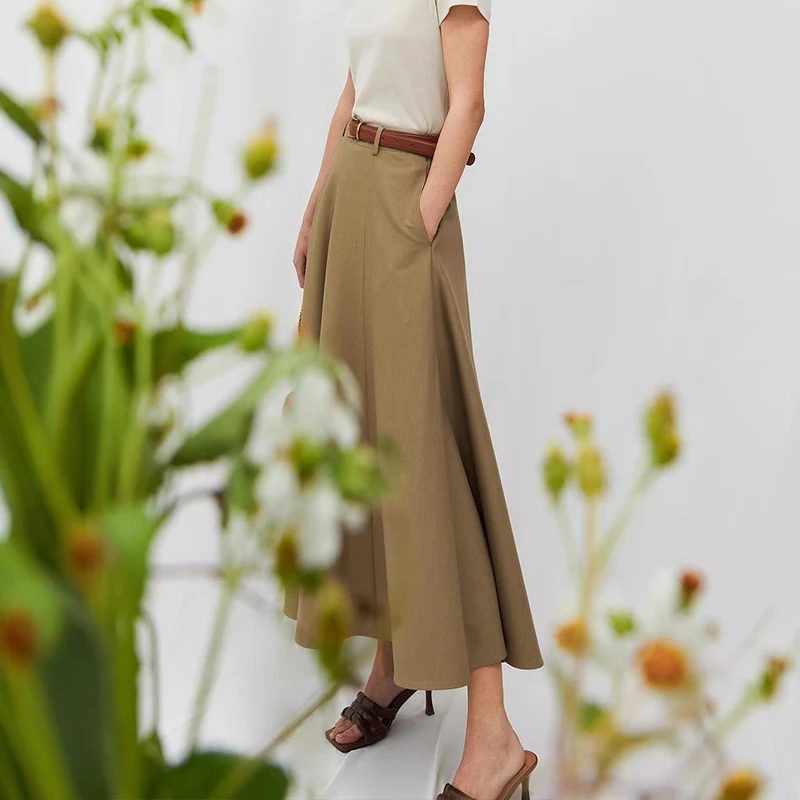 Damen Eleganter Maxirock mit Weit geschnittenem Design Nord Taschen