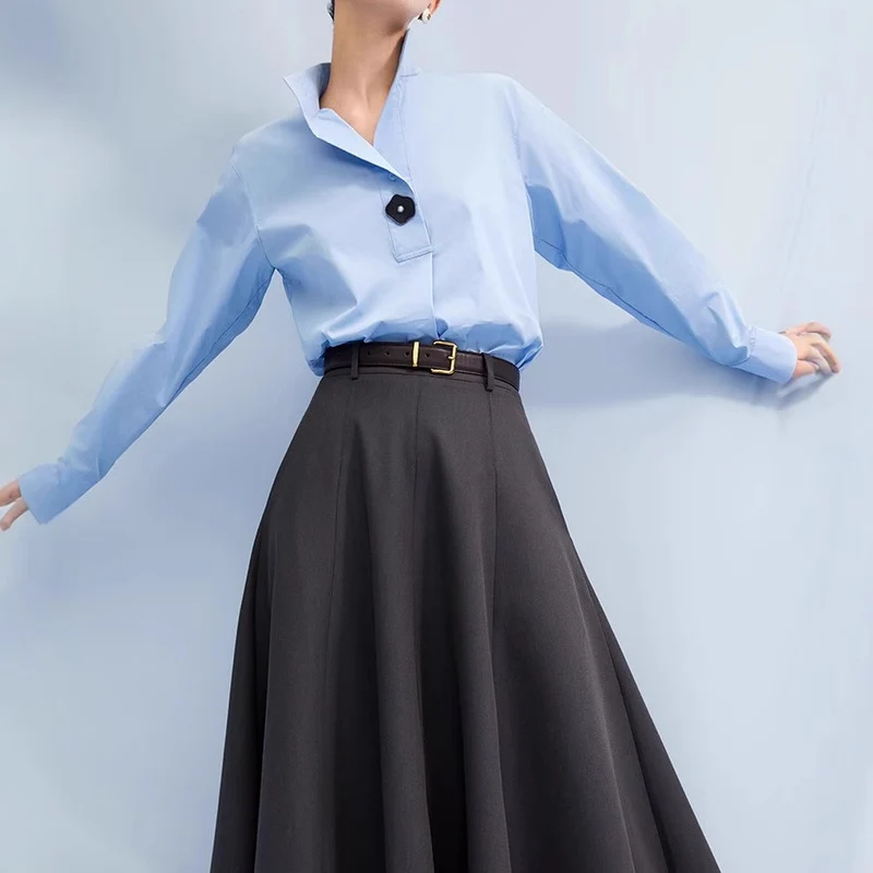Damen Eleganter Maxirock mit Weit geschnittenem Design Nord Taschen