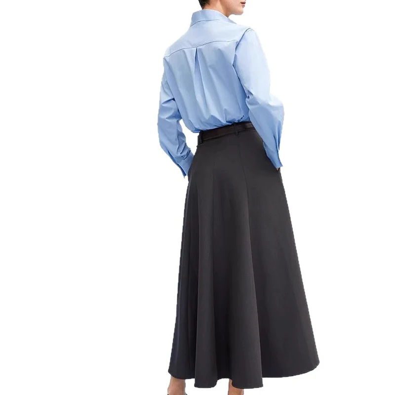 Damen Eleganter Maxirock mit Weit geschnittenem Design Nord Taschen