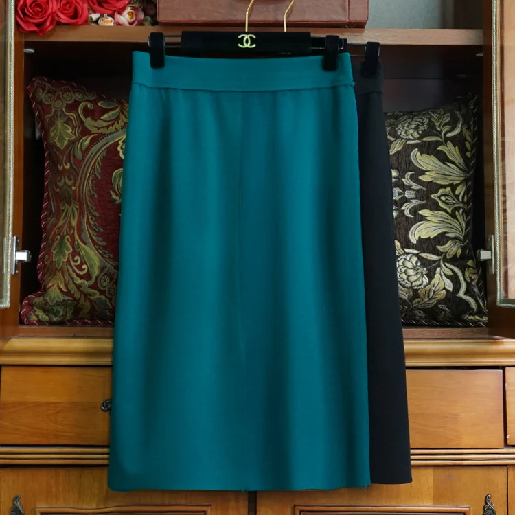 Damen Eleganter Maxirock mit vorderer Schlitzdetail Nord Taschen