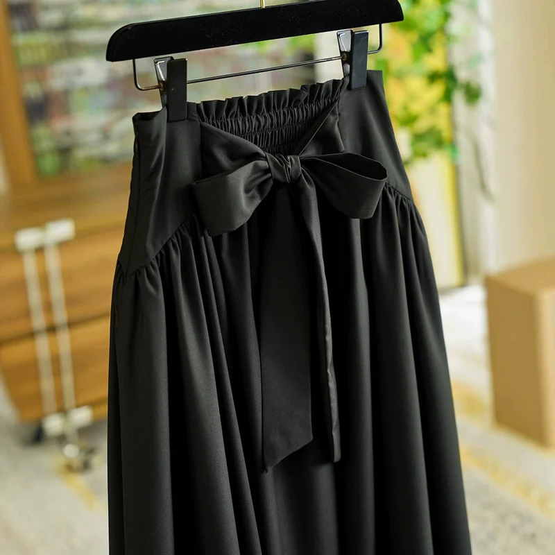 Damen Eleganter Maxirock mit Taillengürtel Nord Taschen