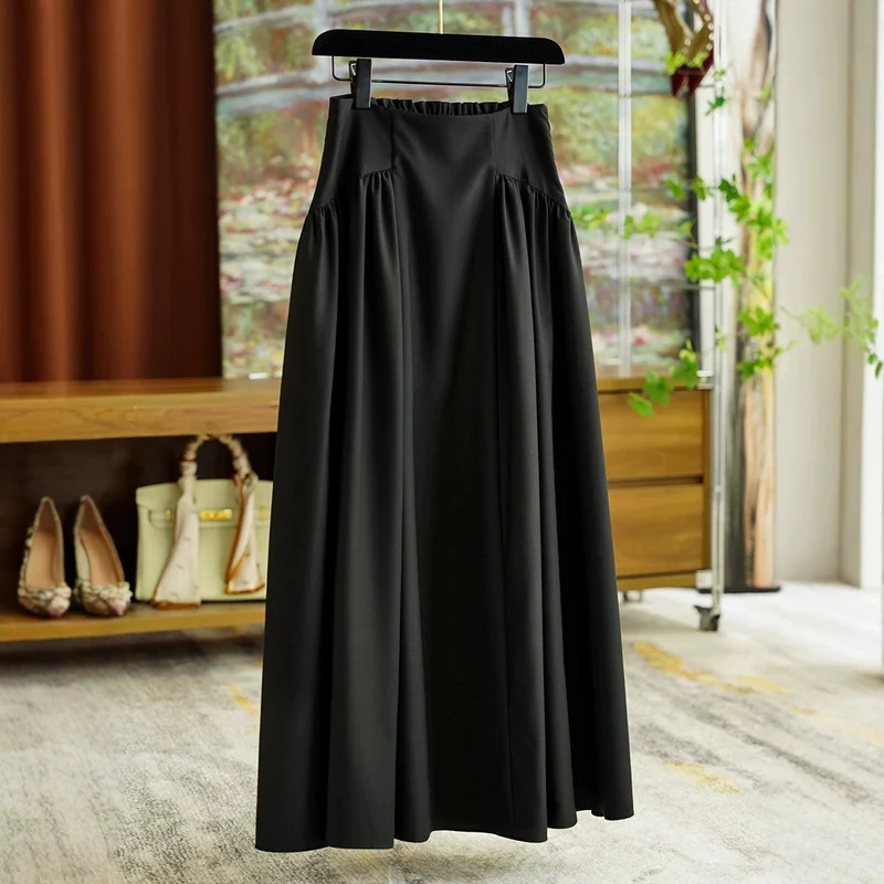 Damen Eleganter Maxirock mit Taillengürtel Nord Taschen