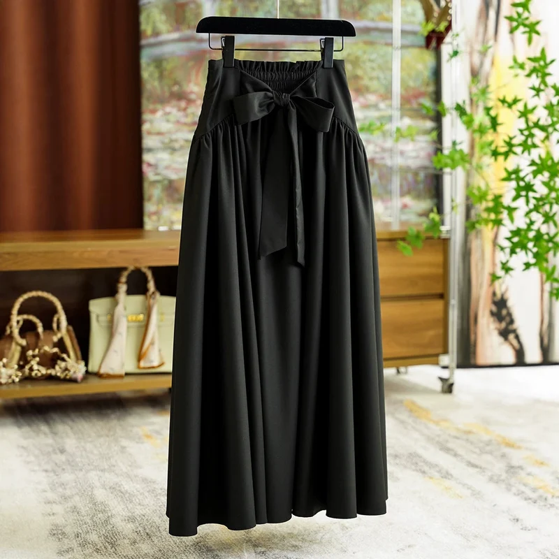 Damen Eleganter Maxirock mit Taillengürtel Nord Taschen