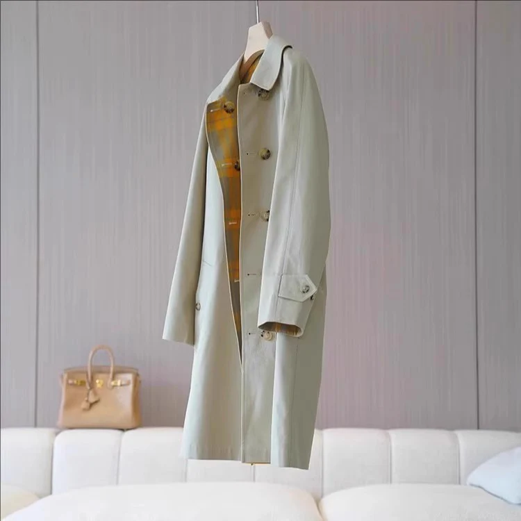 Damen Eleganter Trenchcoat mit doppelter Knopfleiste aus hochwertigem Material Nord Taschen