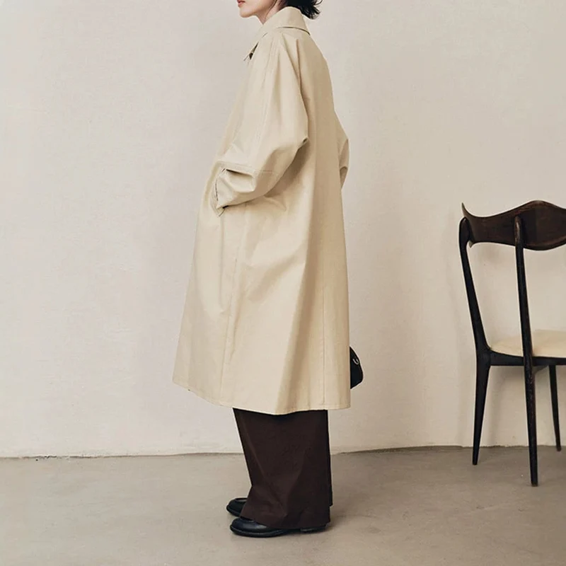 Damen Eleganter Trenchcoat mit Doppelreiher Nord Taschen