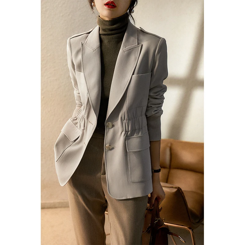 Damen Eleganter Tailored Blazer mit Taschen Nord Taschen