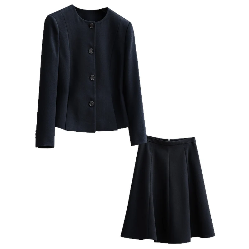 Damen Elegantes Blazer-Set mit Rock Nord Taschen