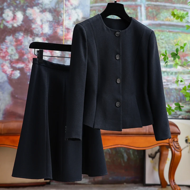 Damen Elegantes Blazer-Set mit Rock Nord Taschen
