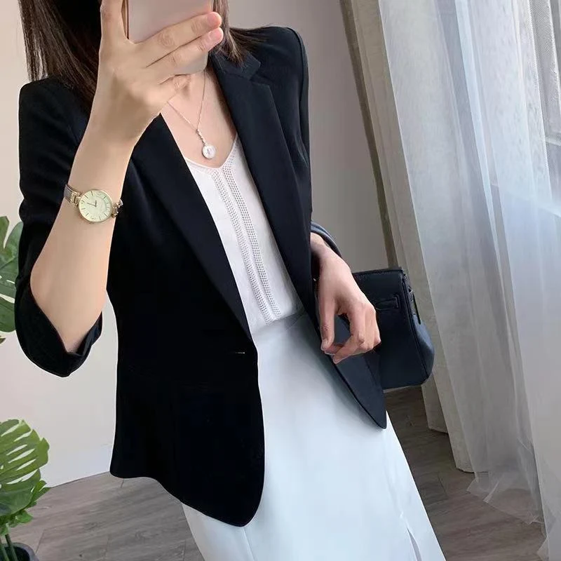 Damen Eleganter Blazer mit kurzem Arm Nord Taschen