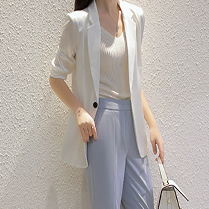 Damen Eleganter Blazer mit feinen Streifen Nord Taschen