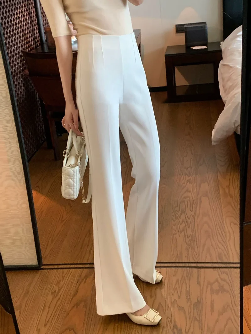 Damen Elegante Hoch taillierte Palazzo-Hose Nord Taschen