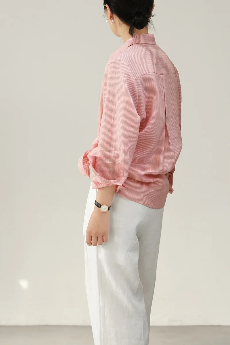 Damen Elegante gestreifte Bluse Nord Taschen