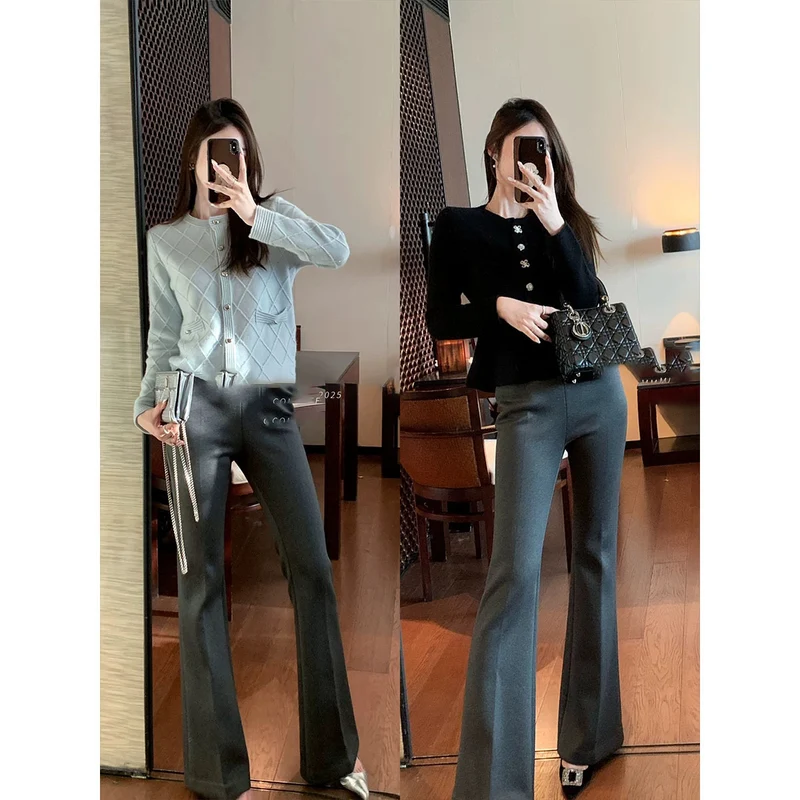Damen Elegante Flared Hose Nord Taschen