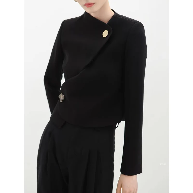 Damen Elegante cropped Blazerjacke mit asymmetrischem Schnitt Nord Taschen