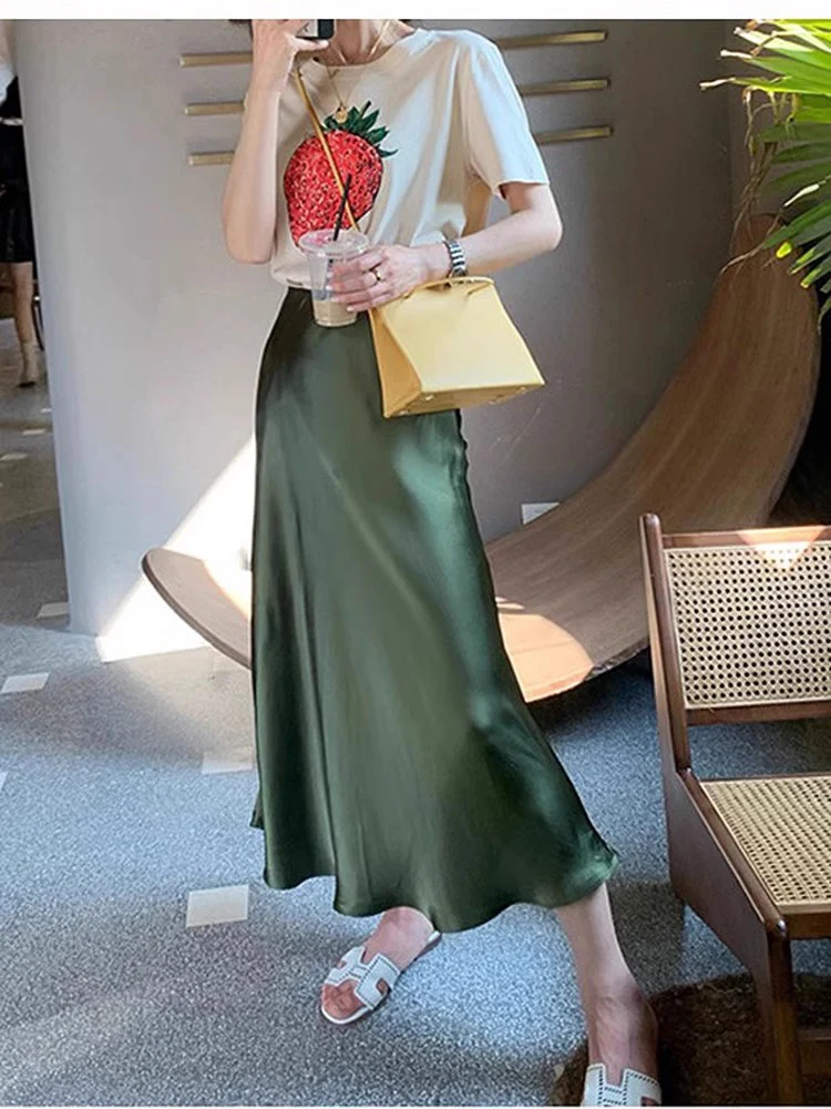 Damen Eleganter Maxirock mit fließendem Schnitt Nord Taschen