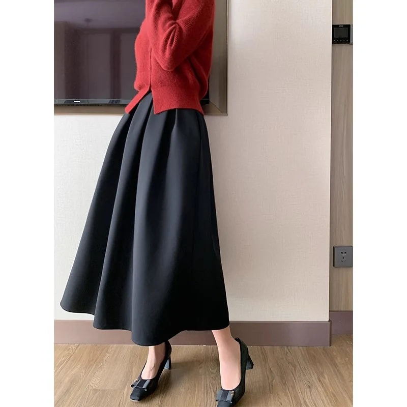 Damen Eleganter Maxirock mit Falten Nord Taschen