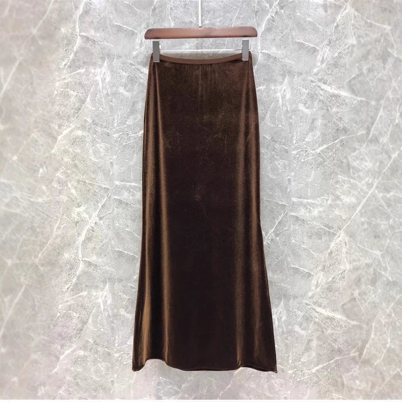 Damen Eleganter Maxirock aus schimmerndem Material Nord Taschen