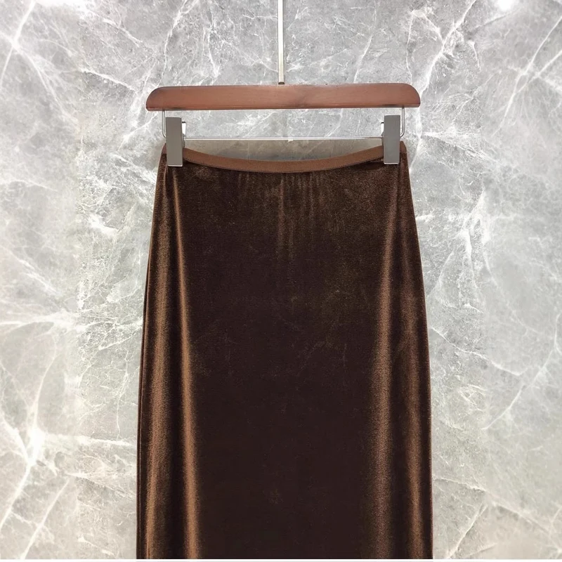 Damen Eleganter Maxirock aus schimmerndem Material Nord Taschen