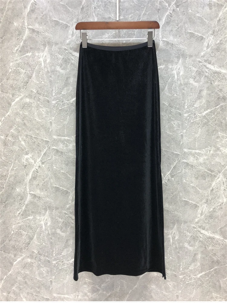 Damen Eleganter Maxirock aus schimmerndem Material Nord Taschen