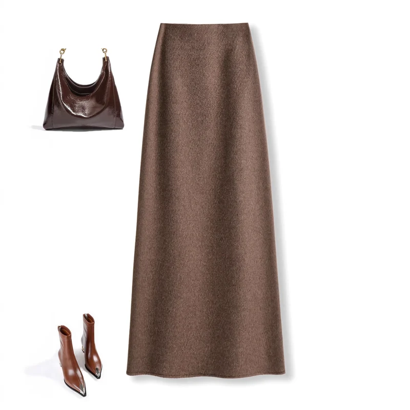 Damen Eleganter Maxirock aus hochwertigem Wollmix Nord Taschen