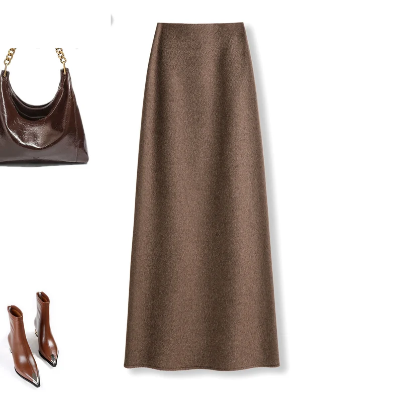 Damen Eleganter Maxirock aus hochwertigem Wollmix Nord Taschen