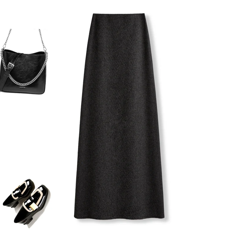 Damen Eleganter Maxirock aus hochwertigem Wollmix Nord Taschen