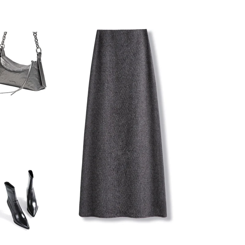 Damen Eleganter Maxirock aus hochwertigem Wollmix Nord Taschen