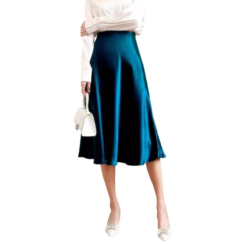 Damen Eleganter, schwingender Satinrock Nord Taschen