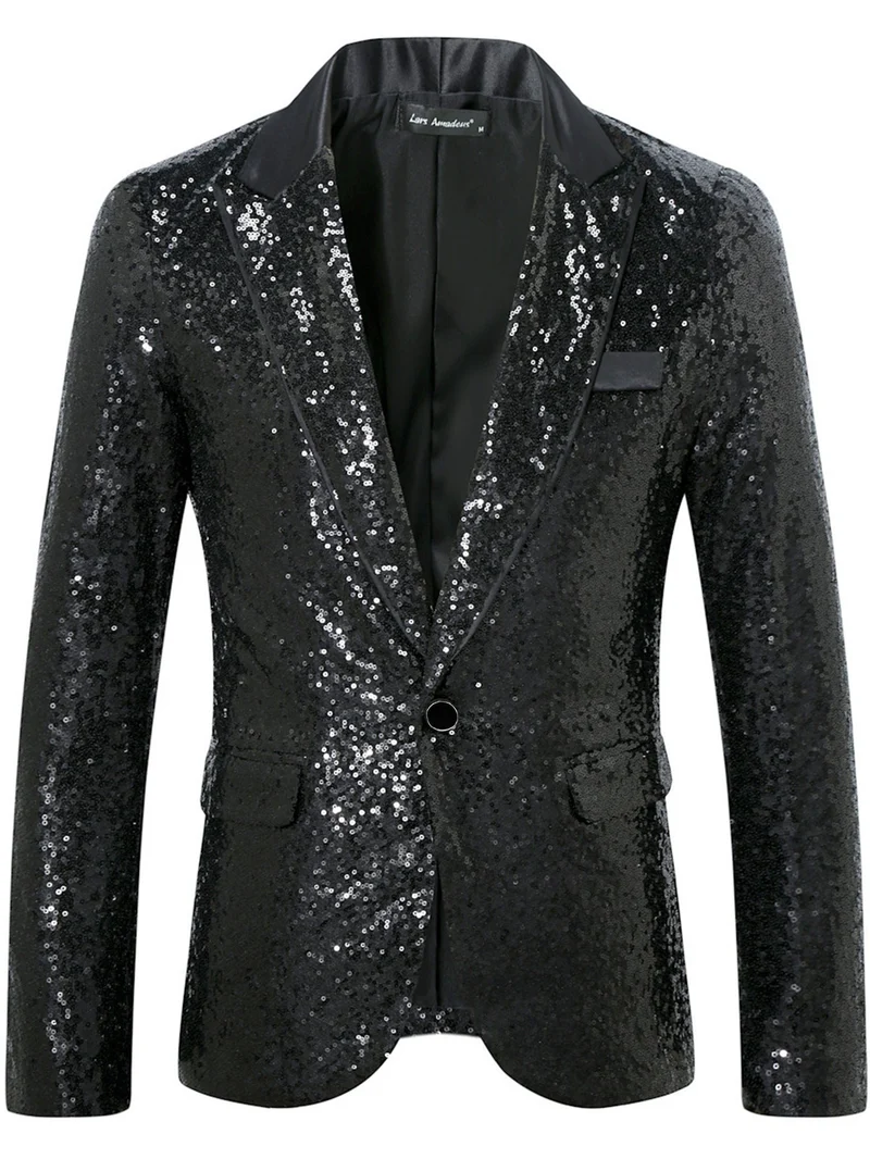 Herren Glamouröser Paillettenblazer