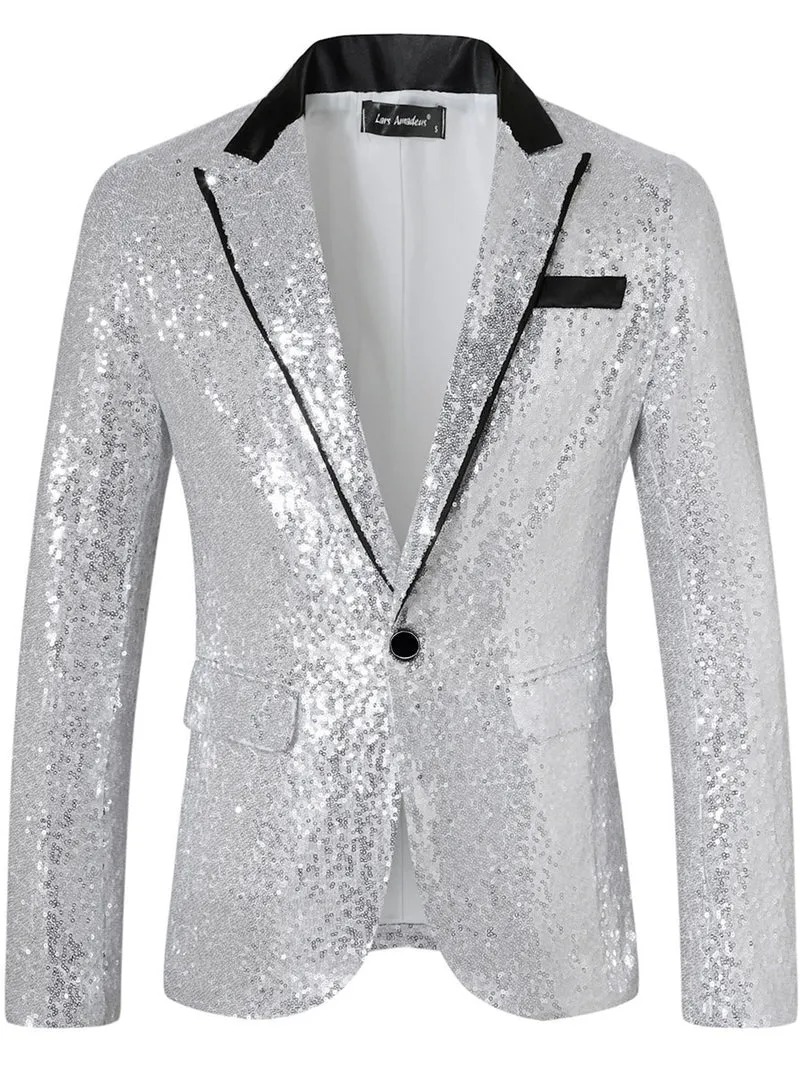 Herren Glamouröser Paillettenblazer