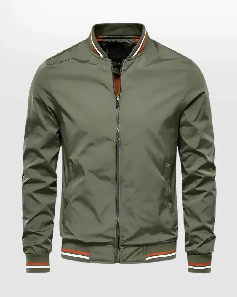Herren Leichte Sommer Gestreifte Bomberjacke