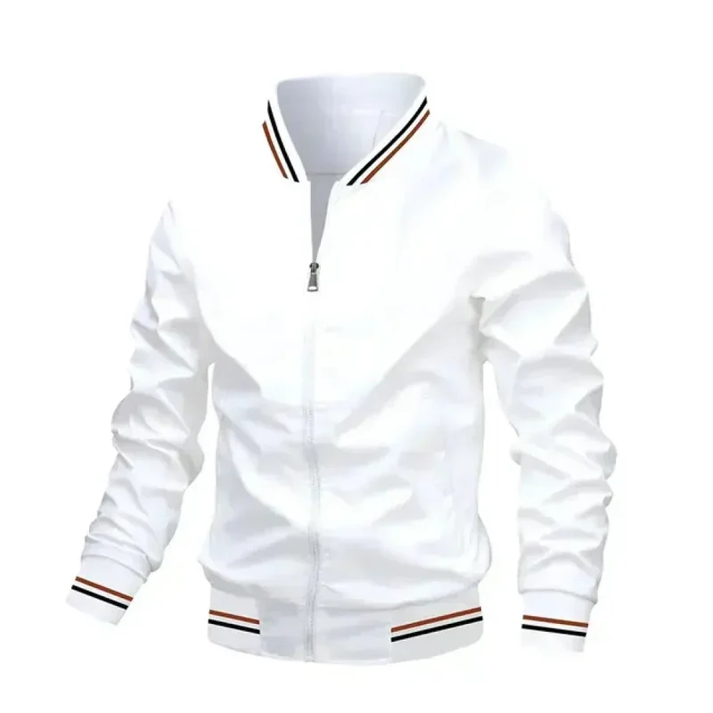 Herren Leichte Sommer Gestreifte Bomberjacke