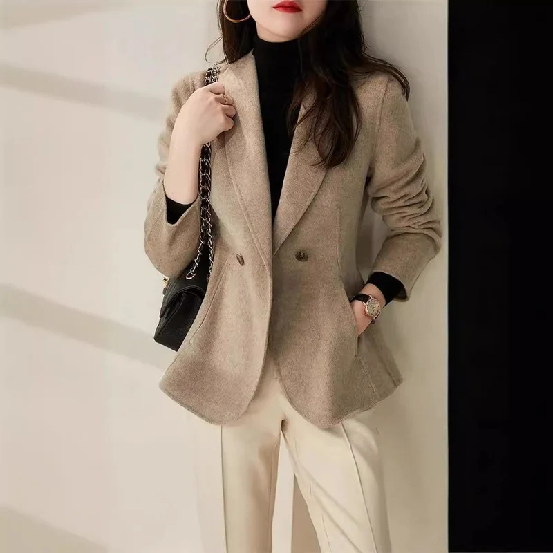 Damen Eleganter Wolle Blazer Nord Taschen