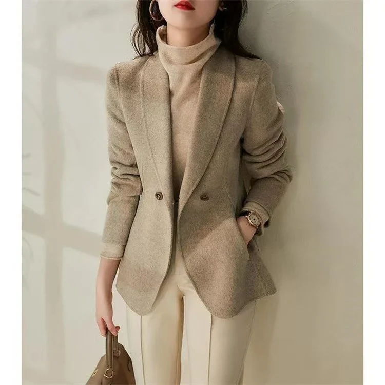 Damen Eleganter Wolle Blazer Nord Taschen