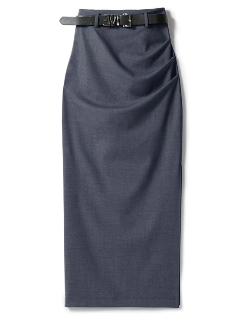 Damen Eleganter Wickelrock mit Taillengürtel Nord Taschen