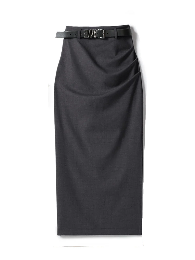 Damen Eleganter Wickelrock mit Taillengürtel Nord Taschen