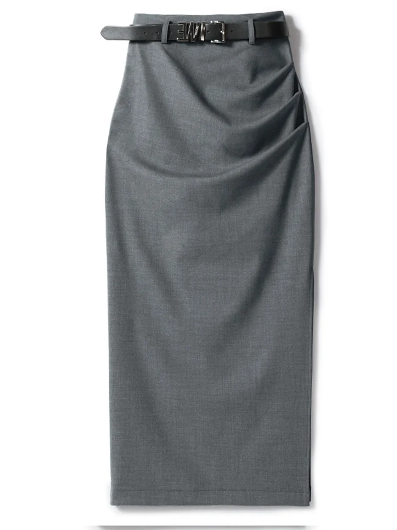 Damen Eleganter Wickelrock mit Taillengürtel Nord Taschen
