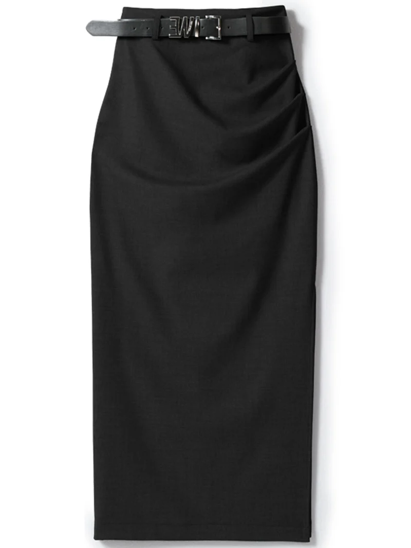 Damen Eleganter Wickelrock mit Taillengürtel Nord Taschen