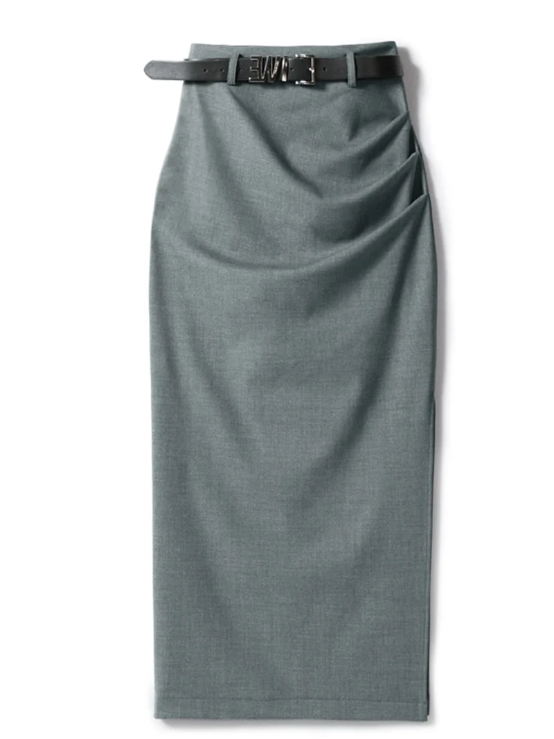 Damen Eleganter Wickelrock mit Taillengürtel Nord Taschen