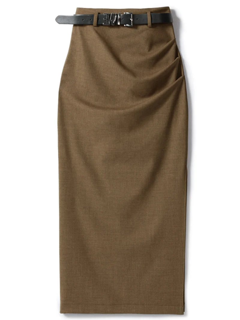 Damen Eleganter Wickelrock mit Taillengürtel Nord Taschen