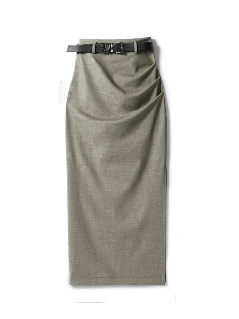 Damen Eleganter Wickelrock mit Taillengürtel Nord Taschen