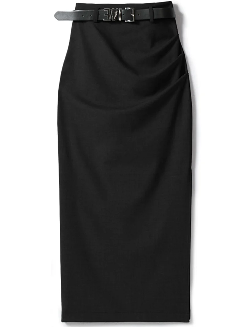 Damen Eleganter Wickelrock mit Taillengürtel Nord Taschen
