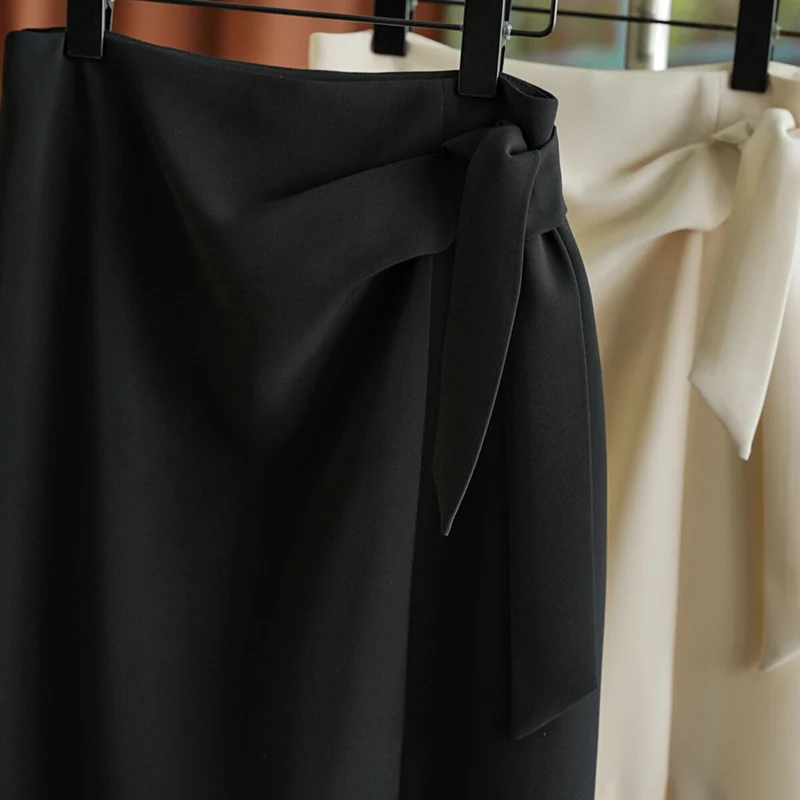 Damen Eleganter Wickelrock mit Taillenbindung Nord Taschen