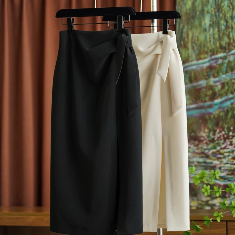 Damen Eleganter Wickelrock mit Taillenbindung Nord Taschen